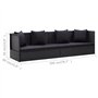 VidaXL Canapé de jardin avec coussin et coussin en polyrotin Noir