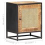 Table de Nuit 40x30x50 cm Bois de Mangue Brut et roseaux naturels