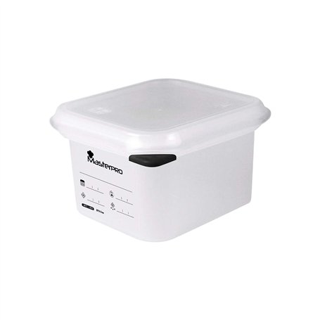 MasterPRO Foodies | Récipient hermétique | 17,6 x 16,2 x 10 cm contenance d'1,7 L | Couvercle double verrouillage | Indicateur d
