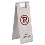 vidaXL Panneau de Stationnement Pliable Interdit Avertissement de Stationnement Panneau d'Avertissement Parking Extérieur Acier 