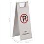 vidaXL Panneau de Stationnement Pliable Interdit Avertissement de Stationnement Panneau d'Avertissement Parking Extérieur Acier 