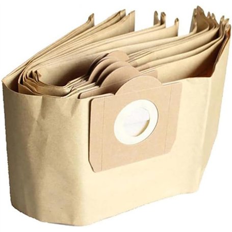 Lot de 5 Sacs droits Aspirateur pour WD3, WD2, WD 3 Premium, WD3200, WD3500P, A2204, A2534, SE4001, KAR69591300. Papier Kraft 10