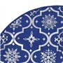 vidaXL Tapis de Sapin de Noël de Luxe avec Chaussette - Décoration de Noël - Bleu - 122 cm