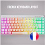 Mars Gaming MKCLOUD, Clavier Mécanique sans Fil RGB Blanc, Ultra-Compact 75%, Switch Outemu SQ Pro Bleu, Langue Français