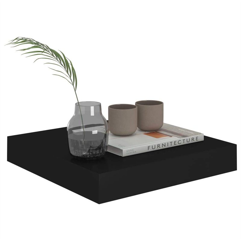 Image secondaire de VidaXL Étagères murales flottantes 4 pcs Noir 23x23,5x3,8 cm MDF