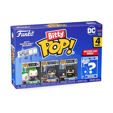 Funko Bitty POP! DC - Batman, Batgirl, The Joker Et Une Mini-figurine Mystère En Surprise - 2.2 Cm - DC Comics Collectionnable -