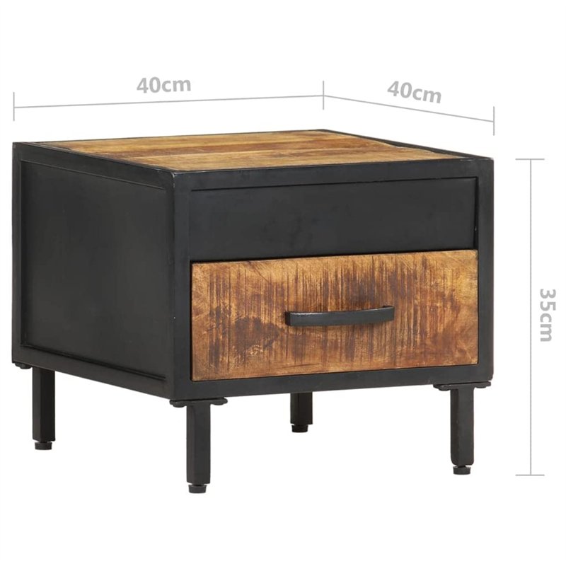 Image secondaire de vidaXL Comodino 40x40x35 cm in Legno di Mango Grezzo