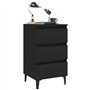 vidaXL Comodino con Gambe in Metallo Nero 40x35x69 cm