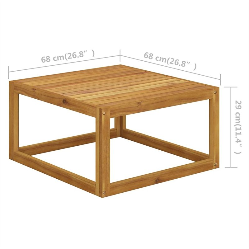 Image secondaire de Table basse 68x68x29 cm Bois d'acacia solide