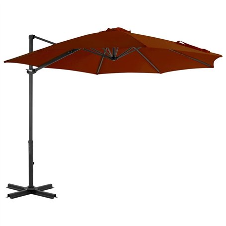 Parasol de jardin en porte à faux avec mât en aluminium