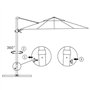 Parasol de jardin en porte à faux avec mât en aluminium