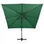 Parasol de jardin en porte à faux avec double toit vert