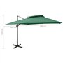 Parasol de jardin en porte à faux avec double toit vert