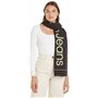Calvin Klein Jeans Écharpe Femme Logo Coton Biologique, Noir (Black/Dark Juniper), Taille Unique