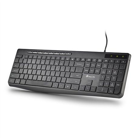 NGS Spectra French - Clavier Ultra Slim Silencieux USB-A, Résistant aux Éclaboussures, Touches Multimédia, Anti-Usure, 10 Millio