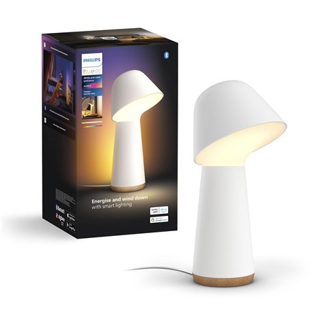 Philips Hue Twilight, Lampe de chevet et de réveil connectée, lumière blanche et couleur, compatible Bluetooth, commande vocale
