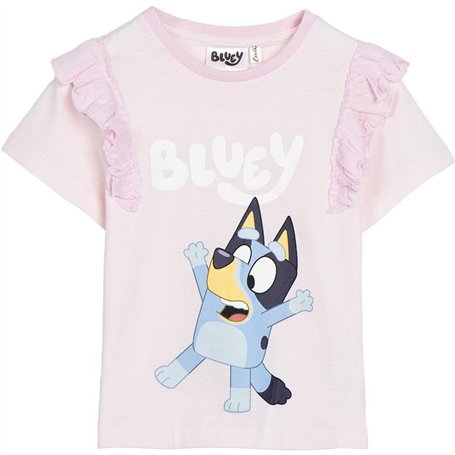 Bluey Camiseta de Manga Corta Infantil Rosa Claro-Marca EAN: 8445484498301-Talla: 5 Años T-Shirt à Manches Courtes pour Enfant R