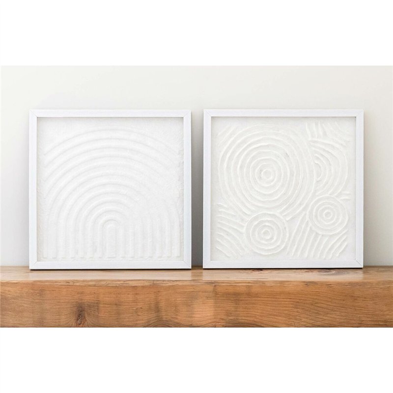 Image secondaire de Cadre Home ESPRIT Blanc Naturel Scandinave 35 x 2 x 35 cm