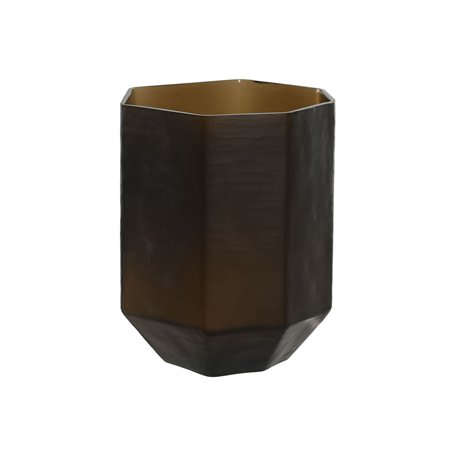 Vase Home ESPRIT Gris foncé Verre Moderne 18 x 18 x 22 cm