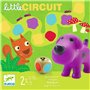 DJECO Little Circuit - Jeu de Société Enfant, 2,5 à 5 Ans - Jeu de Parcours avec 1 Plateau, 6 Pièces de Puzzle, 4 Figurines Anim