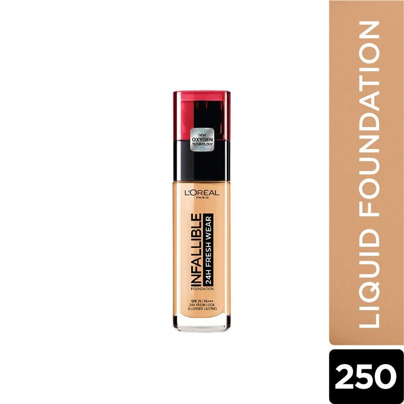 Image secondaire de L'Oreal Paris Fond de Teint Liquide Infaillible Freshwear 24h - 30ml|250 Radiant Sun