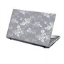TaylorHe Autocollant en vinyle pour ordinateur portable 13-14" Motif fleurs Gris argenté