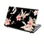 TaylorHe Skin en vinyle pour ordinateur portable 13-14" Motif floral rose sur fond noir