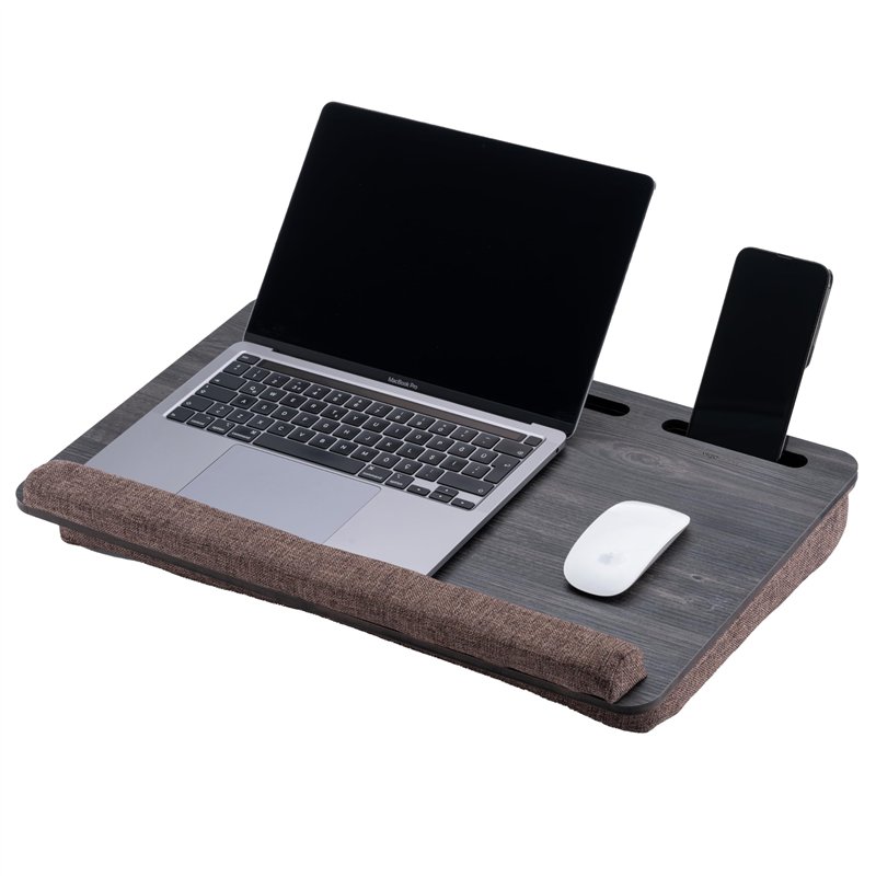 Vigo Bureau en Bois pour Ordinateur Portable avec Coussin, Support pour Ordinateur Portable jusqu'à 17,3