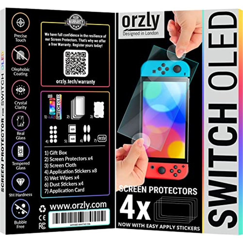 Image secondaire de Orzly Verre Trempé Protection compatible pour Nintendo Switch OLED model 2024 console, Film Protecteur D'écran pour Nintendo Swi