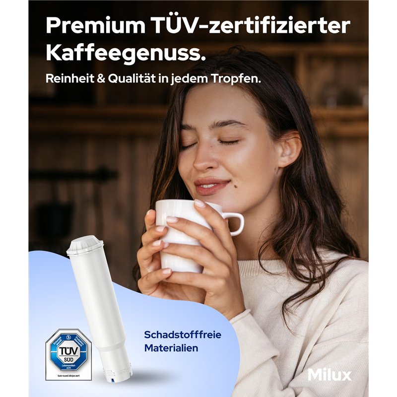 Image secondaire de MILUX® Lot de 6 filtres à eau de rechange pour Krups F088, Nivona, Melitta, etc. - Cartouche filtrante pour machines à café auto