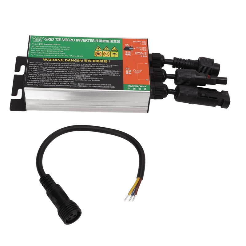 Micro-onduleur Solaire 600W 230V Micro-onduleur Solaire étanche MPPT Onde Sinusoïdale Pure DC 18-50V Entrée Solaire Sortie AC 18