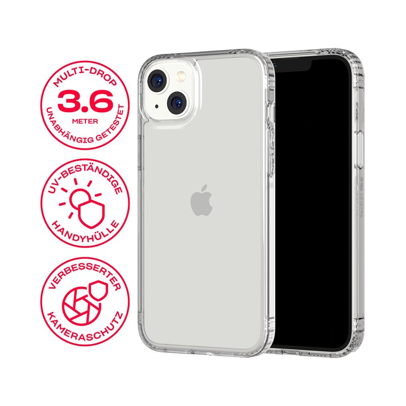 Image secondaire de tech21 Evo Clear Coque pour iPhone 14 Plus, Transparente, Étui de téléphone de Base, TPU and Antimicrobien, Protéger des Chutes:
