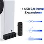 Mcbazel Hub USB 2.0 à 4 ports pour Xbox Series X/S, adaptateur d'extension portable haute vitesse compatible avec console Xbox S