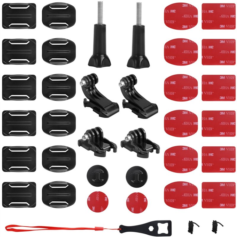 Fixations Adhésives Incurvées, Plates, Patchs Adhésifs Double Face 3M, Casque Support de Fixation, Convient pour GoPro Hero 4567