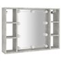 Mobile a Specchio con LED Grigio Cemento 76x15x55 cm