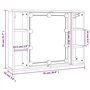 Mobile a Specchio con LED Grigio Cemento 76x15x55 cm