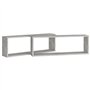 Étagères cube murales 2 pcs Gris béton 80x15x26,5 cm Aggloméré