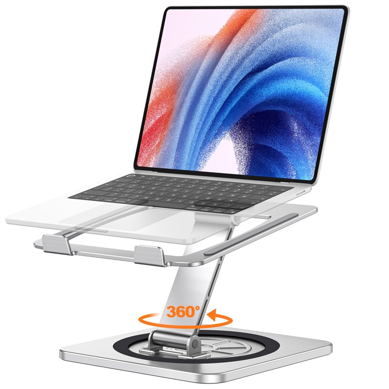 EOIWUY Support Ordinateur Portable Rotation 360°, Support PC Portable Bureau Réglable à Refroidissement Rapide, pour Travail d'É