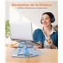 EOIWUY Support Ordinateur Portable Rotation 360°, Support PC Portable Bureau Réglable à Refroidissement Rapide, pour Travail d'É