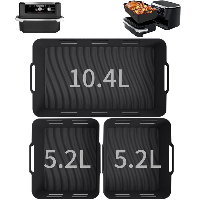 Acccessoire Air Fryer Ninja, 3PCS Moule Silicone Air Fryer Accessoire Air Fryer pour Ninja 10,4L AF500EU, Silicone Air Fryer Acc