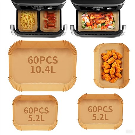 180PCS Papier cuisson air fryer pour friteuse à air pour Ninja Foodi Flex 10.4 L AF500EU