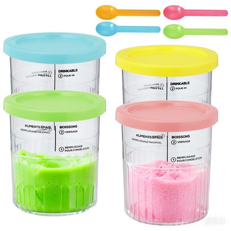 4 Pièces Pot pour Ninja Creamy Deluxe