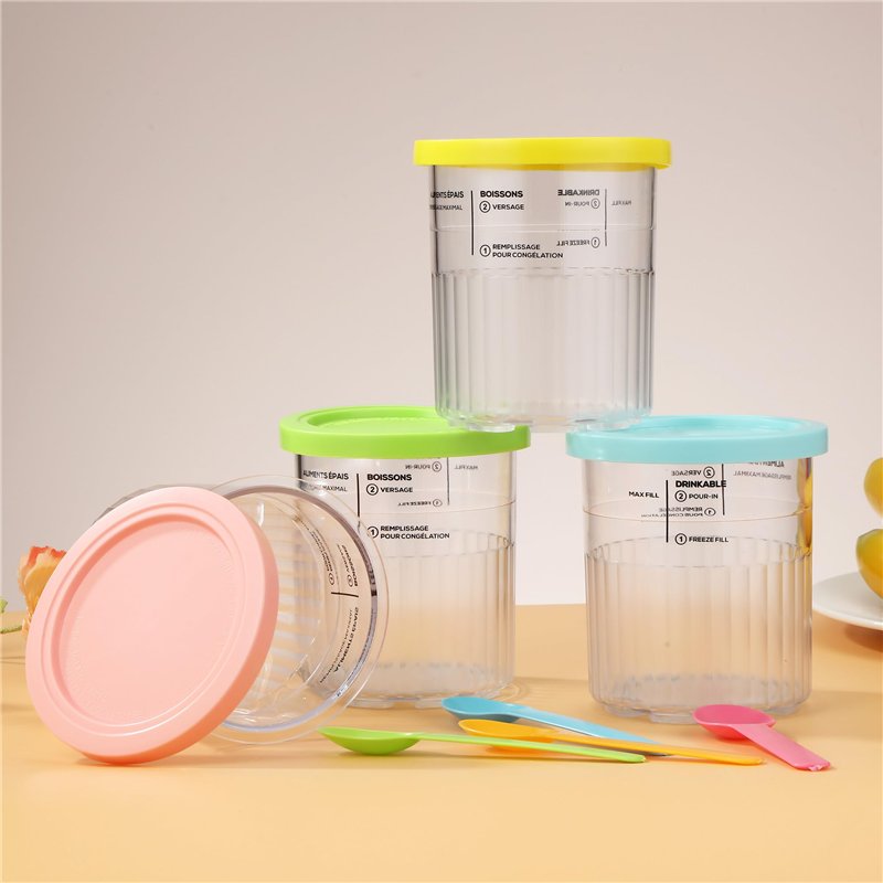 Image secondaire de 4 Pièces Pot pour Ninja Creamy Deluxe, Récipients À Crème Glacée pour Ninja Creami Deluxe NC501/NC500 Series, Machine à glace crea