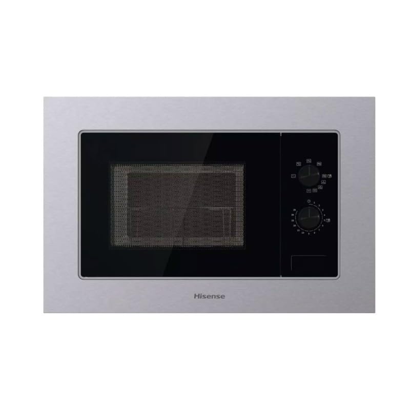 HISENSE BIM320G11X Four à micro-ondes encastrable 20 L 800 W Grill Aqua Clean Acier inoxydable Verre Noir