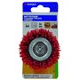 TIVOLY XT20222000780 - Cepillo COPA para taladro, hilos nylon rojo, decapado de madera diametro 65 mm grano 80