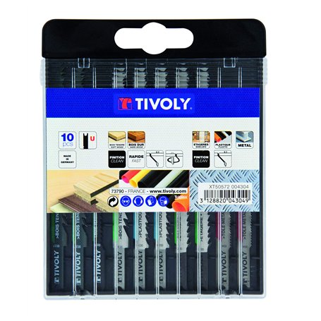 TIVOLY XT50572004304 - Estuche mixto 10 hojas Madera blanda y aglomerado: 4 hojas de corte A B C D/Plástico: 2 hojas corte A D/E