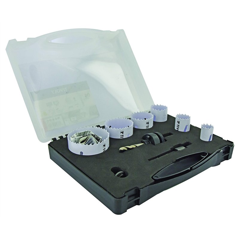 Image secondaire de Tivoly XT50527052700 Coffret 8pcs Scies Cloches BIM D22-29-35-44-51-68mm pour Métal et Bois Durs