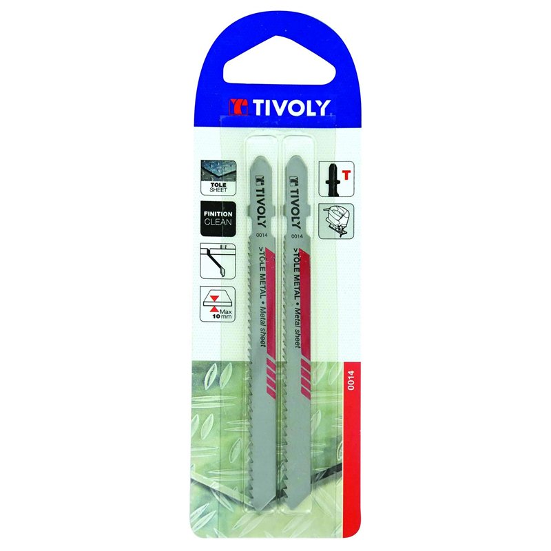 TIVOLY XT505520014 - Blister CHAPA METAL/Hojas de sierra de calar largo 100 mm corte 75 mm (Envase de 2 pz.)