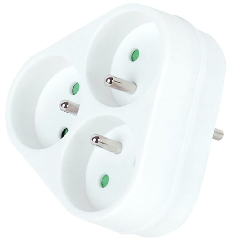 Electraline 531186 Adapteur Fiche Multiprise Triplite | 3 Prise 16A, Blanc
