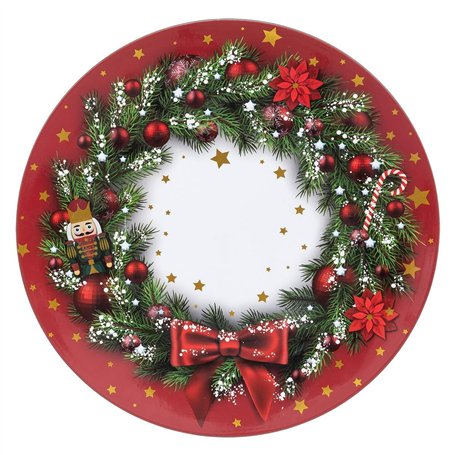 Feeric lights & christmas - Assiette de présentation "soir de noël" d33cm motif couronne